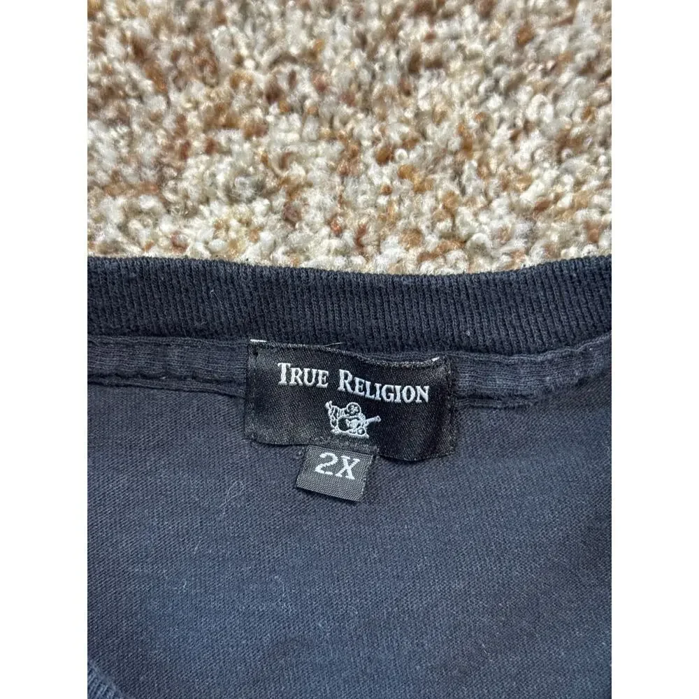 TRUE RELIGION Long sleeve Men's t shirt size 2X; Black with Legacy Logo